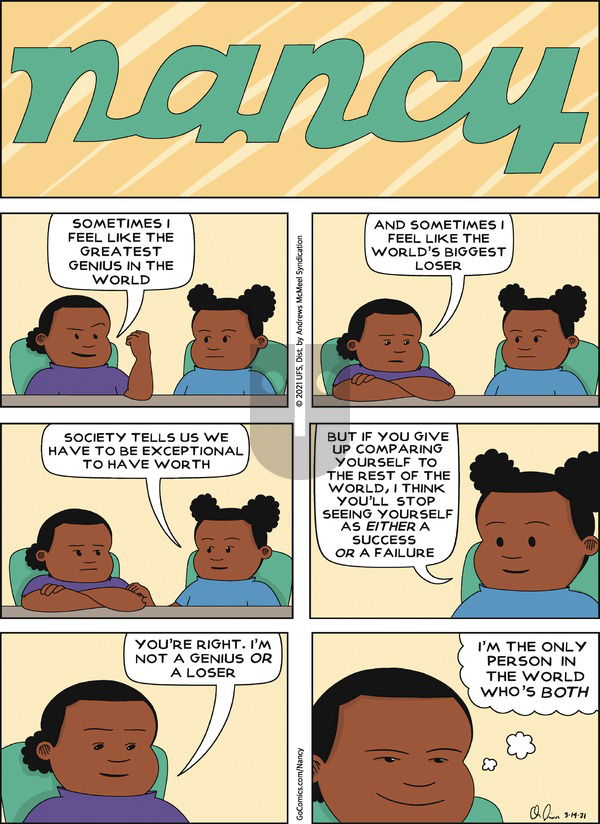 Nancy on Sunday March 14, 2021 Comic Strip