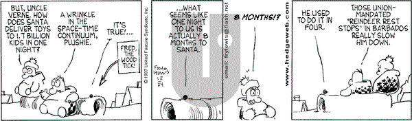 Over the Hedge on Wednesday December 24, 1997 Comic Strip