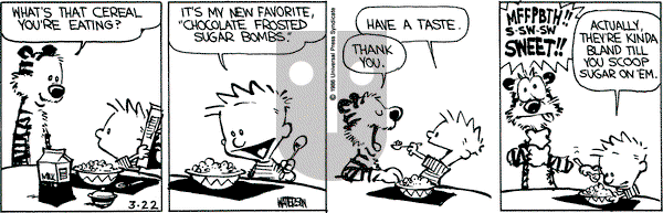 Calvin and Hobbes on Saturday March 22, 1986 Comic Strip