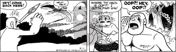 Alley Oop on Thursday April 1, 1976 Comic Strip