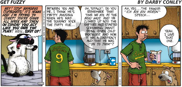 Get Fuzzy on Sunday December 23, 2001 Comic Strip