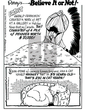 Ripley's Believe It or Not on Wednesday April 21, 2004 Comic Strip