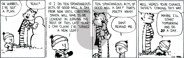 Calvin and Hobbes - Friday December 18, 1992 Comic Strip