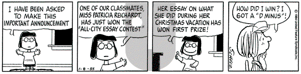 Peanuts on Tuesday January 8, 1985 Comic Strip