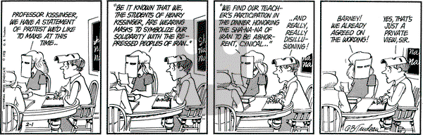 Doonesbury on Wednesday February 1, 1978 Comic Strip