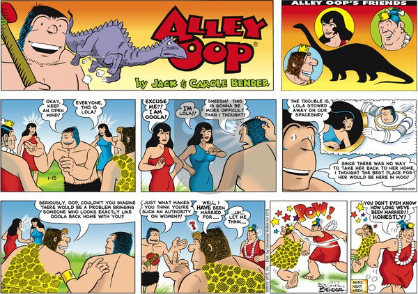 Alley Oop on Sunday January 15, 2012 Comic Strip