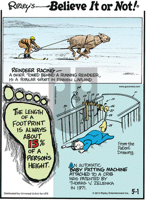 Ripley's Believe It or Not on Thursday May 1, 2014 Comic Strip
