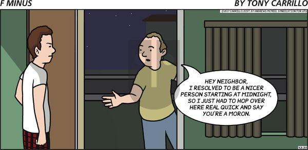 F Minus on Sunday December 31, 2017 Comic Strip