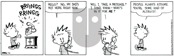 Calvin and Hobbes on Friday July 21, 1995 Comic Strip