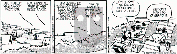 Over the Hedge on Monday August 20, 2001 Comic Strip