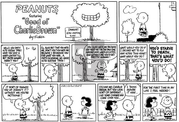 Peanuts on Sunday March 3, 1968 Comic Strip