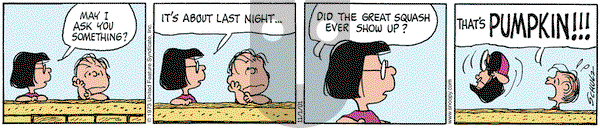 Peanuts on Thursday November 1, 2001 Comic Strip