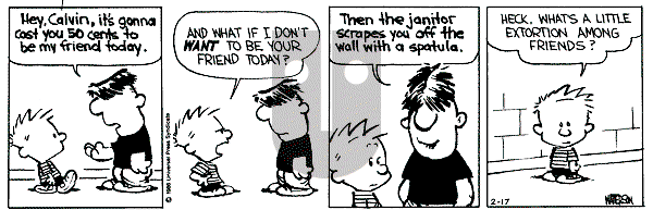 Calvin and Hobbes - Monday February 17, 1986 Comic Strip