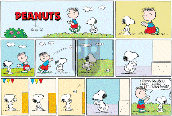 Peanuts - Sunday September 19, 1999 Comic Strip