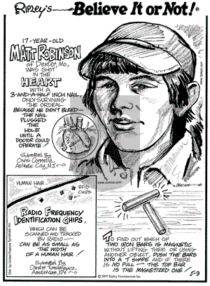 Ripley's Believe It or Not on Wednesday May 9, 2007 Comic Strip