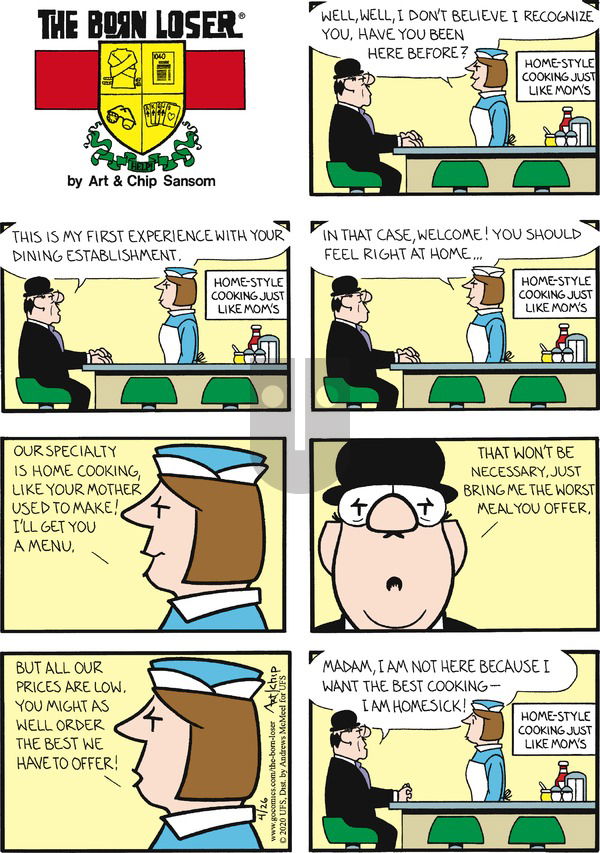 The Born Loser on Sunday April 26, 2020 Comic Strip