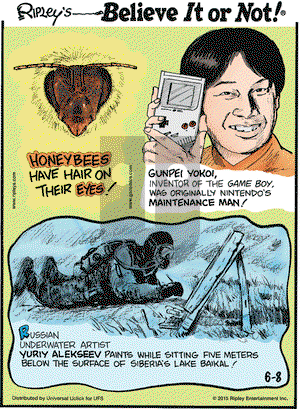 Ripley's Believe It or Not on Monday June 8, 2015 Comic Strip