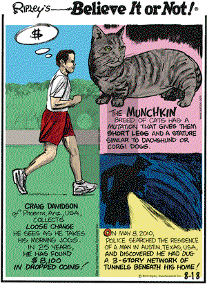 Ripley's Believe It or Not on Wednesday August 18, 2010 Comic Strip