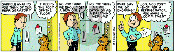 Garfield on Monday January 11, 1993 Comic Strip