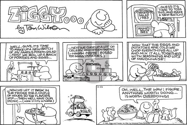 Ziggy on Sunday November 26, 1995 Comic Strip