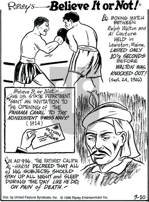 Ripley's Believe It or Not on Tuesday September 10, 1996 Comic Strip