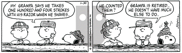 Peanuts on Saturday January 30, 1993 Comic Strip
