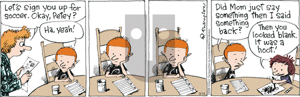Cul de Sac on Friday March 16, 2018 Comic Strip