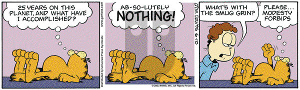 Garfield on Tuesday June 10, 2003 Comic Strip