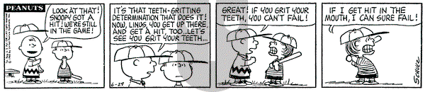 Peanuts on Tuesday June 29, 1965 Comic Strip