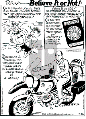 Ripley's Believe It or Not on Thursday December 16, 1999 Comic Strip