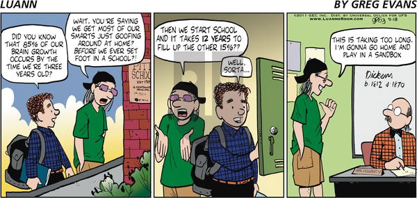 Luann on Sunday September 18, 2011 Comic Strip