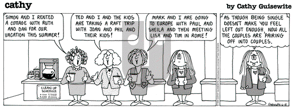 Cathy Classics on Monday June 24, 1996 Comic Strip