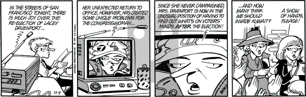 Doonesbury on Friday November 9, 1990 Comic Strip