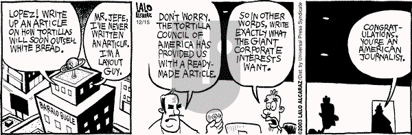 La Cucaracha on Monday December 15, 2003 Comic Strip