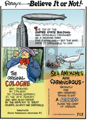 Ripley's Believe It or Not on Tuesday July 15, 2014 Comic Strip