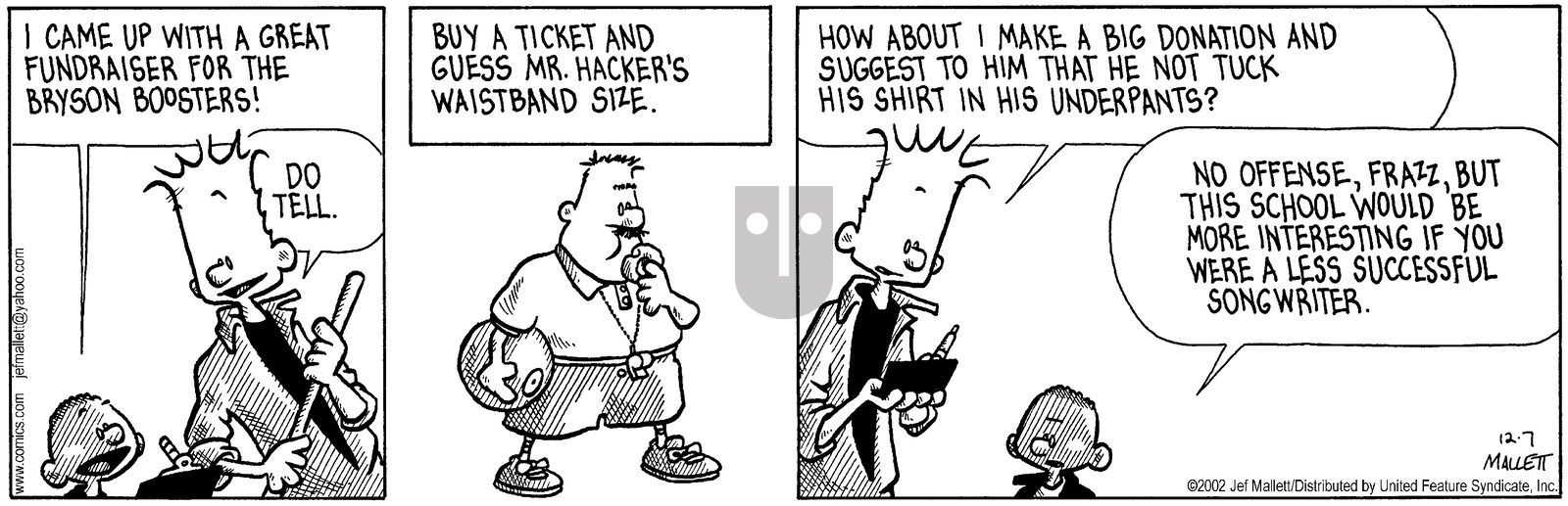 Frazz - Saturday December 7, 2002 Comic Strip
