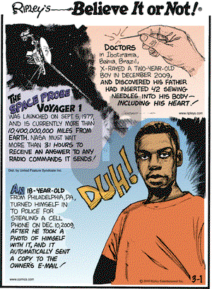 Ripley's Believe It or Not on Monday March 1, 2010 Comic Strip