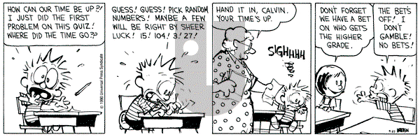 Calvin and Hobbes on Thursday September 27, 1990 Comic Strip