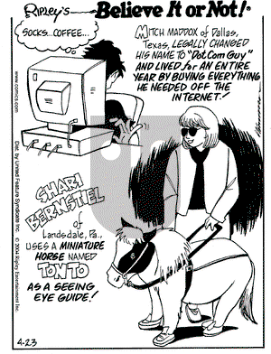 Ripley's Believe It or Not on Friday April 23, 2004 Comic Strip
