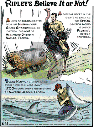 Ripley's Believe It or Not - Thursday June 13, 2024 Comic Strip
