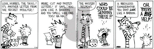 Calvin and Hobbes on Tuesday November 10, 1992 Comic Strip