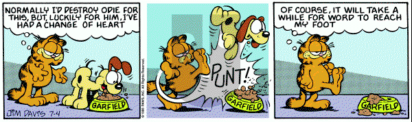 Garfield on Friday July 4, 1986 Comic Strip