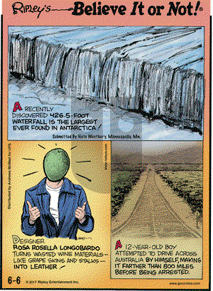 Ripley's Believe It or Not on Tuesday June 6, 2017 Comic Strip
