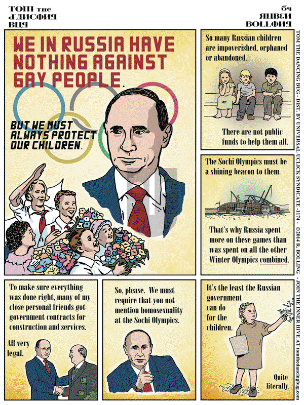 Tom the Dancing Bug on Friday February 7, 2014 Comic Strip