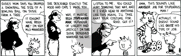 Calvin and Hobbes - Saturday February 16, 1991 Comic Strip