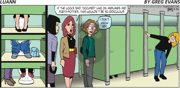 Luann on Sunday April 30, 2017 Comic Strip