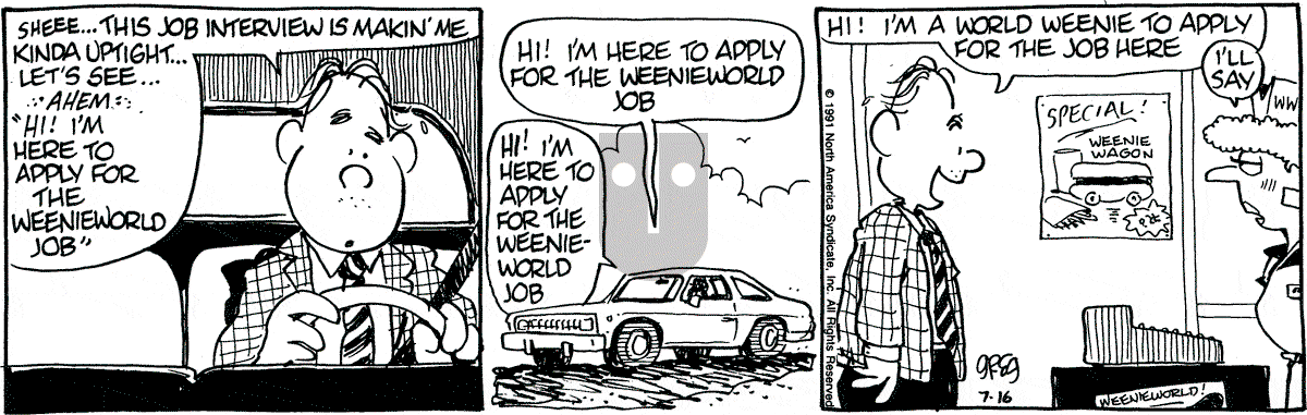 Luann - Tuesday July 16, 1991 Comic Strip