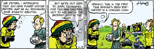 Cleats on Friday February 15, 2002 Comic Strip