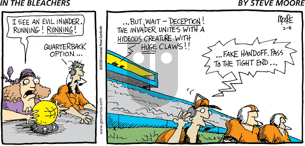 In the Bleachers on Sunday February 8, 2009 Comic Strip