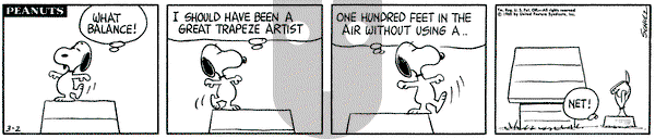 Peanuts on Tuesday March 2, 1965 Comic Strip